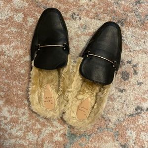A New Day Mule Fur Slides (Faux)